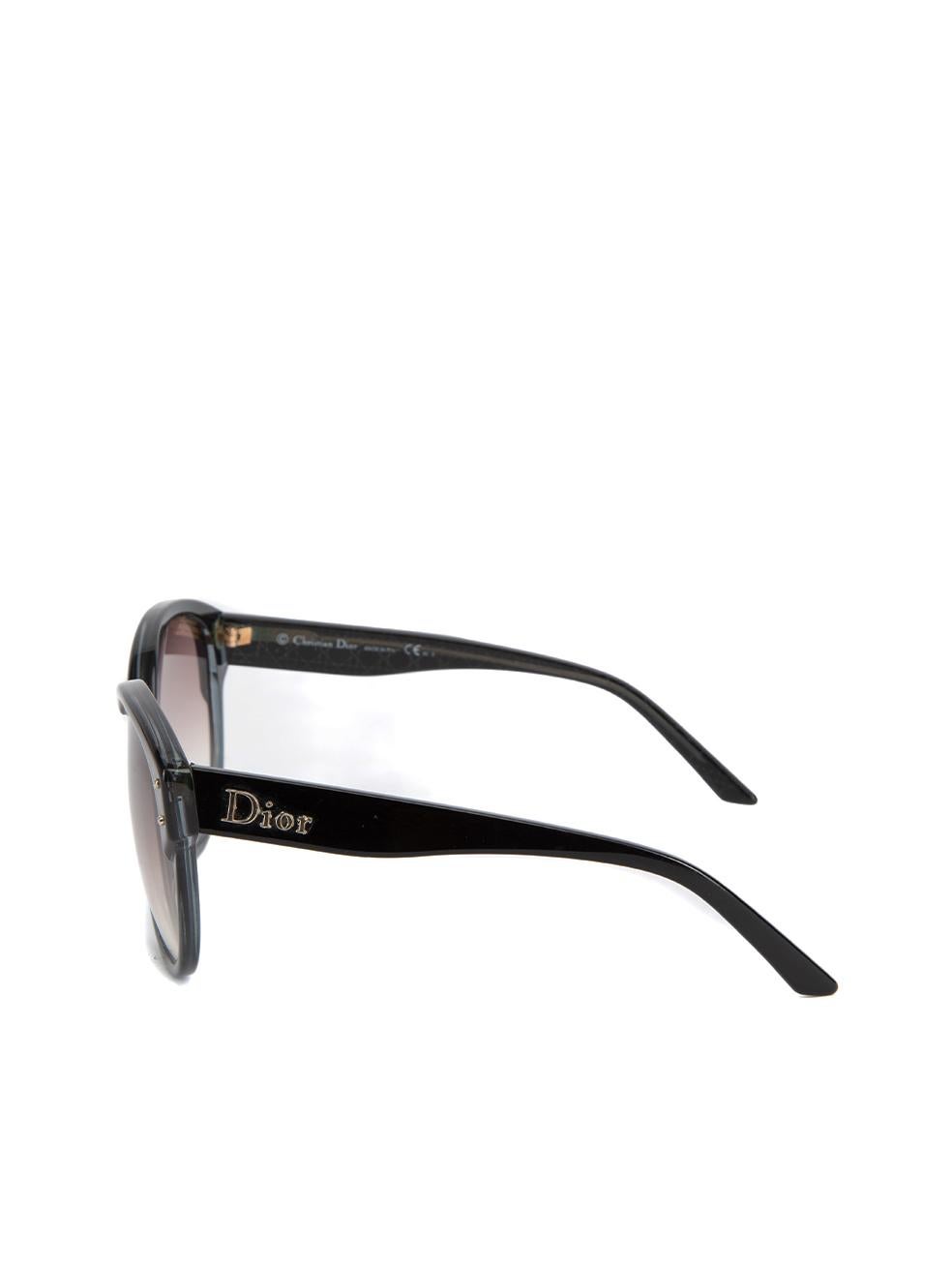 Pre-Loved Dior Women's Black Oversized Round Sunglasses 1