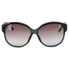 Pre-Loved Dior Women's Black Oversized Round Sunglasses