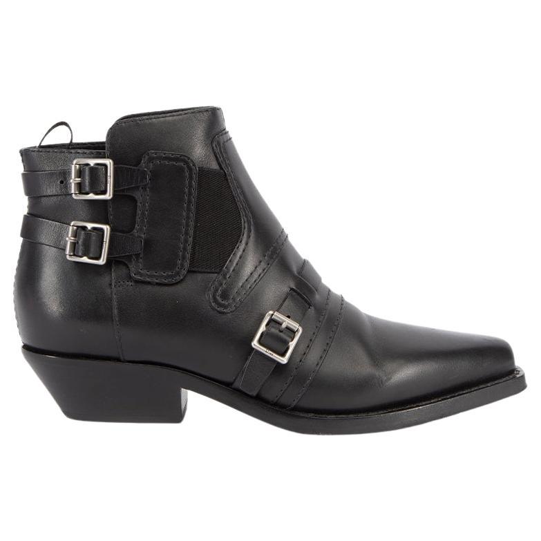 Pre-Loved Dior Women's Black Saddle Buckle Accent Ankle Boots