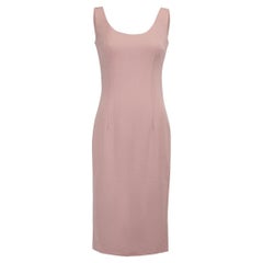 Pre-Loved Dior Women's Pink Wool Sleeveless Knee Length Dress