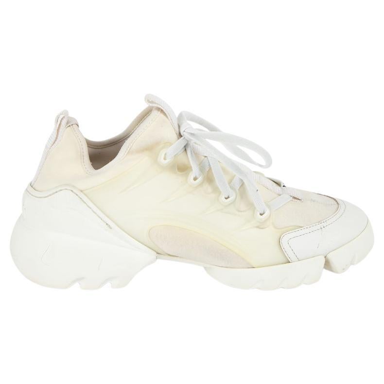 Pre-Loved Dior Women's White D-Connect Rubber Sole Trainers