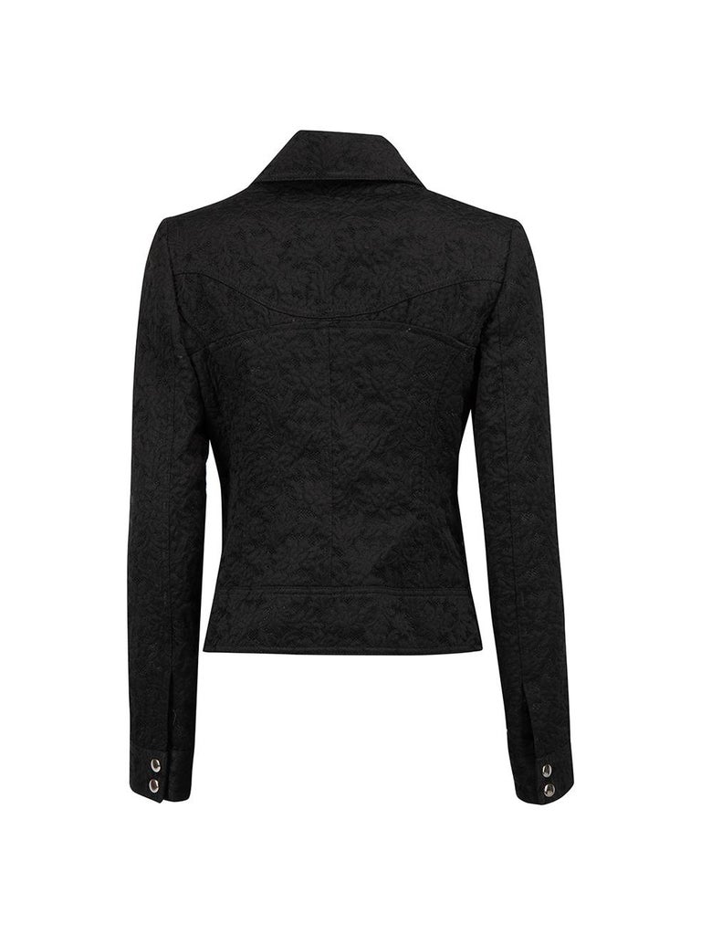 PreLoved Dolce and Gabbana Women's Black Fitted Jacquard Jacket For