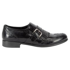 Pre-Loved Dolce & Gabbana Women's Black Patent Leather Buckle Accent Brogues