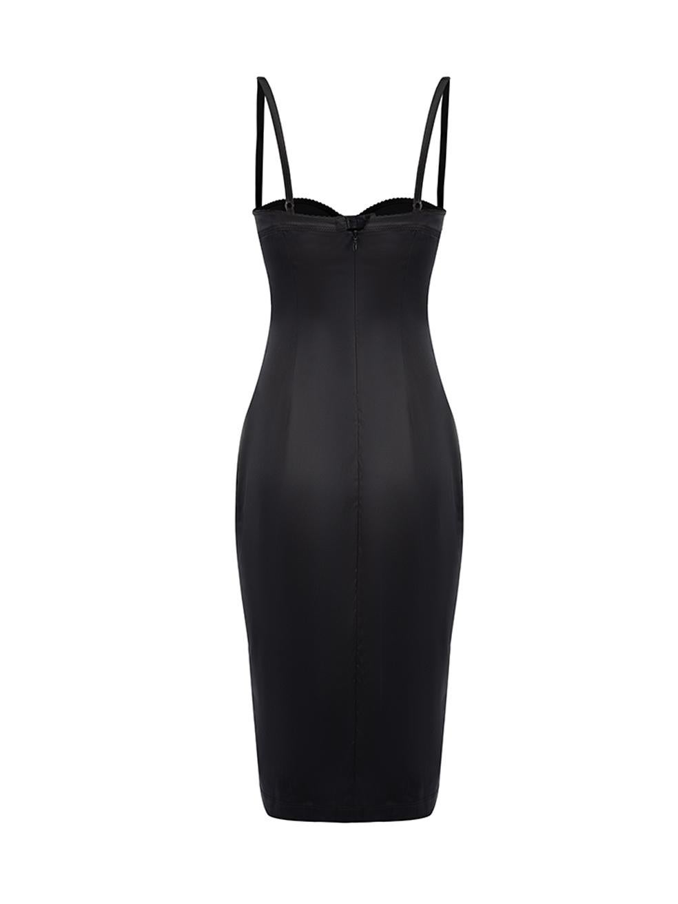 Pre-Loved Dolce & Gabbana Women's Black Wired Slip Dress In Excellent Condition In London, GB
