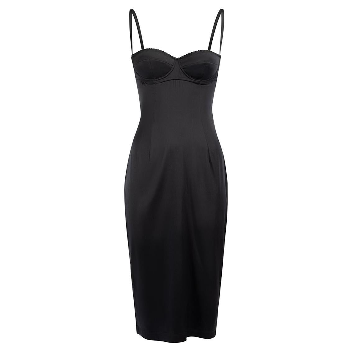 Pre-Loved Dolce & Gabbana Women's Black Wired Slip Dress