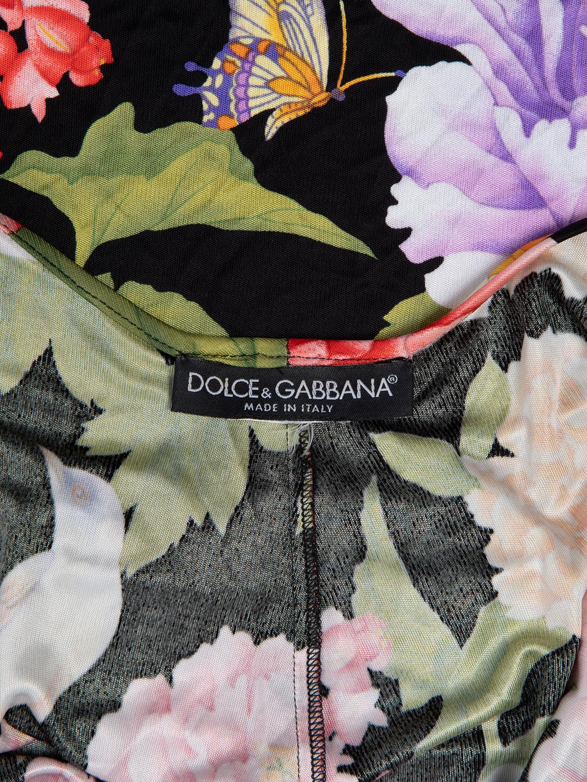 Pre-Loved Dolce & Gabbana Women's Butterfly and Floral Print Halter Top 2