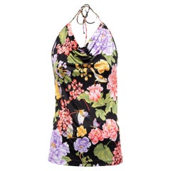 Pre-Loved Dolce & Gabbana Women's Butterfly and Floral Print Halter Top