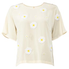 Pre-Loved Dolce & Gabbana Damenhemd aus Baumwolle mit Blumenstickerei