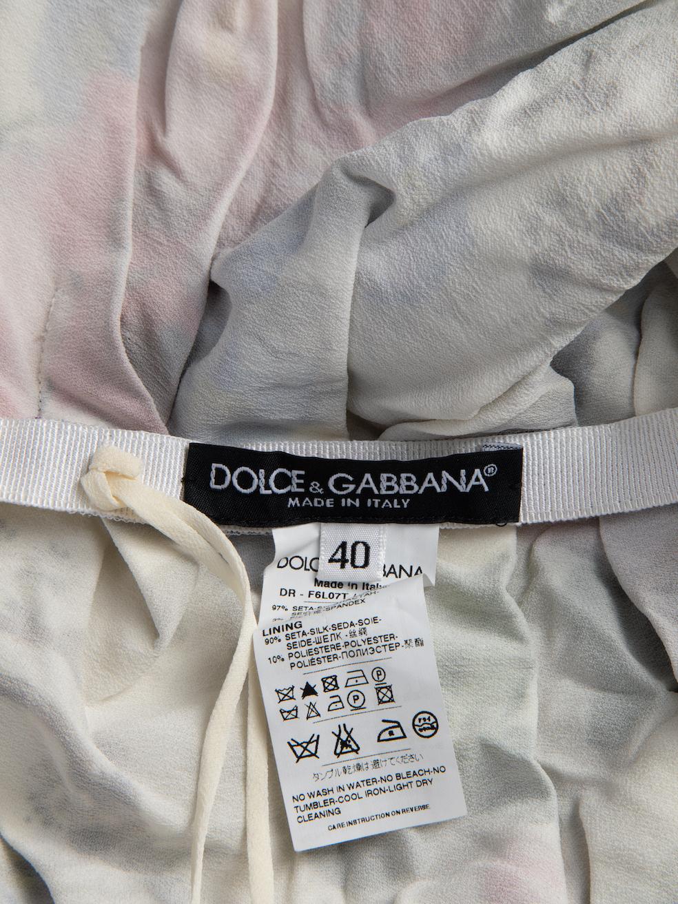 Pre-Loved Dolce & Gabbana Women's Floral Print Ruched Bodycon Mini Dress 1