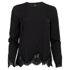 Pre-Loved Dolce & Gabbana Women's Lace Sleeved Blouse Black Silk