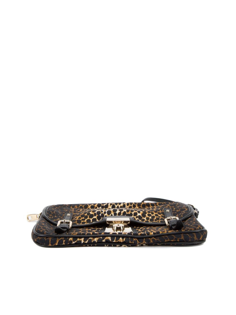 Pre-Loved Dolce & Gabbana Women's Leopard Print Allyson Wristlet Clutch Bag 1