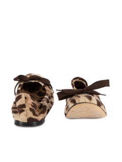 Pre-Loved Dolce & Gabbana Women's Leopard Print Bow Detail Ballet Flats