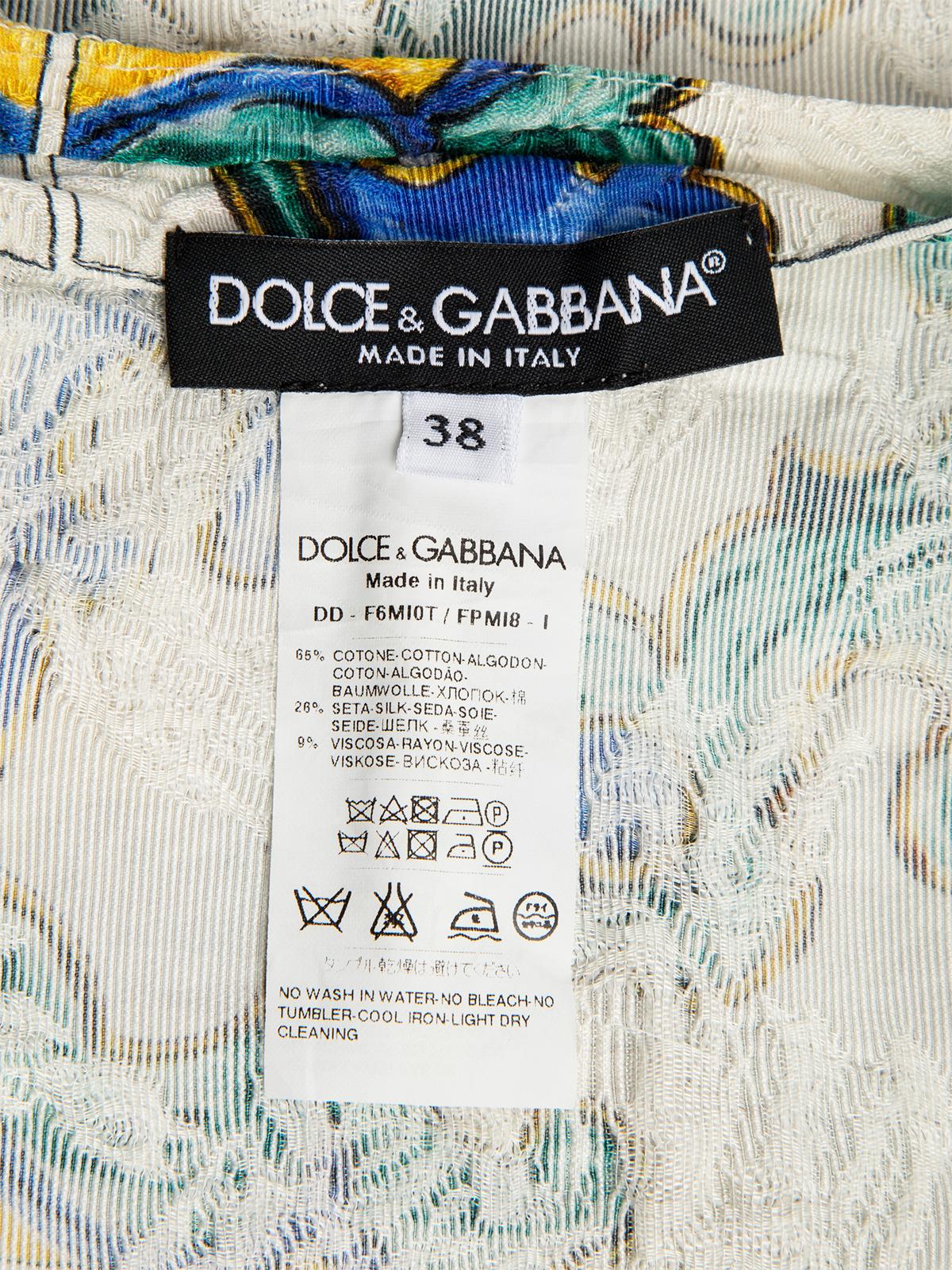 Pre-Loved Dolce & Gabbana Women's Majolica Printed A-line Dress 2