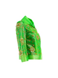 Pre-Loved Dolce & Gabbana Women's Neon Green Sample Sequinned PVC Jacket