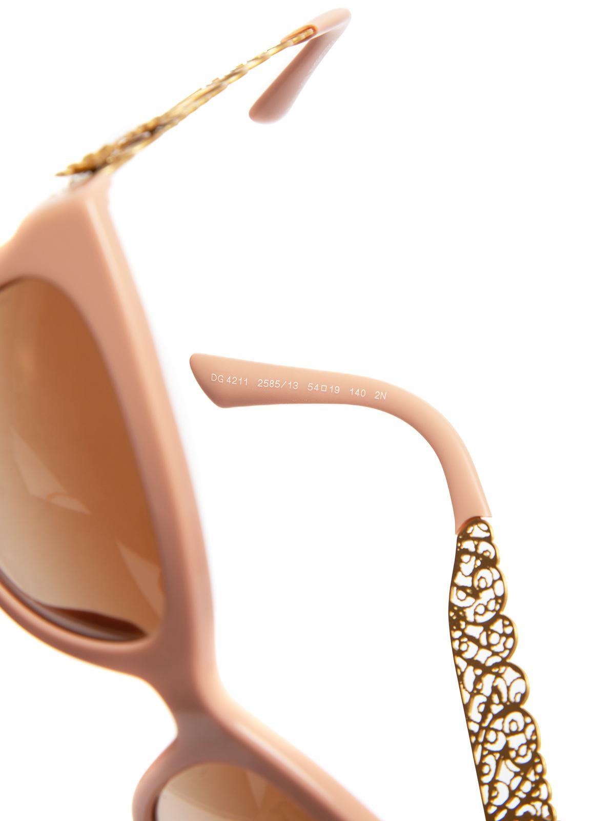 Pre-Loved Dolce & Gabbana Women's Pink and Gold Oversized Sunglasses 1