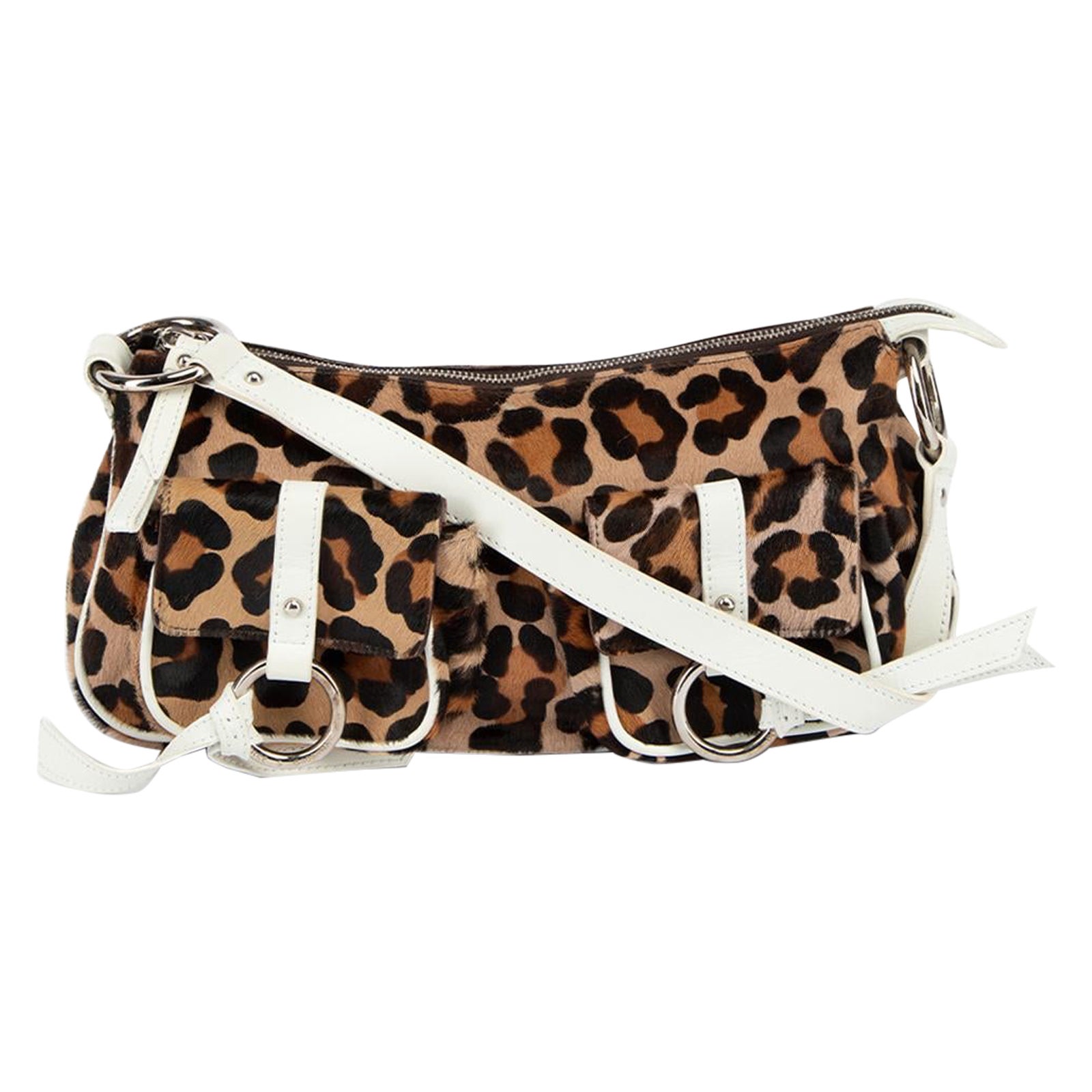 Pre-Loved Dolce 
Gabbana Women
s Vintage Ponyhair Leopard Shoulder Bag