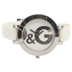 Pre-Loved Dolce & Gabbana Women's White & Silver Logo Watch