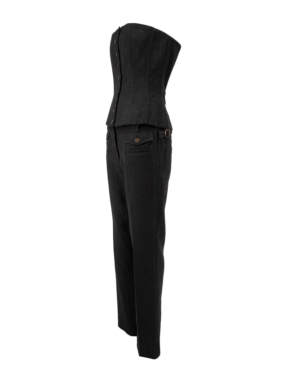 Pre-Loved Dolce & Gabbana Women's Wool Trousers and Corset Top Set In Excellent Condition In London, GB