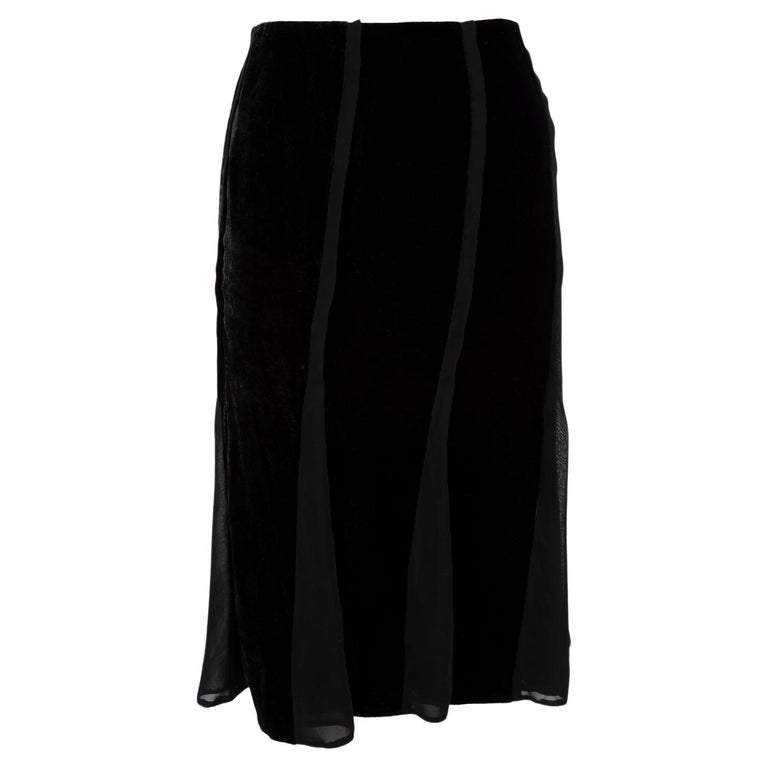 PreLoved Donna Karan Women's Midi Velvet Skirt For Sale at 1stDibs