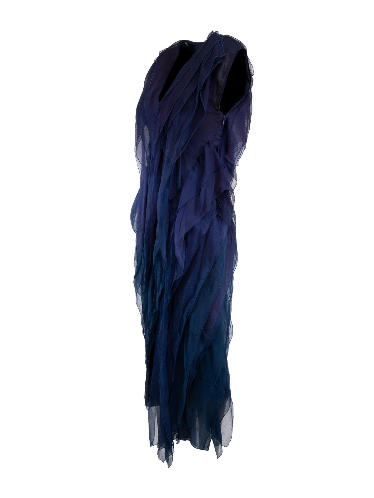 Pre-Loved Donna Karan Women's Ombre Ruffle Midi Dress 1
