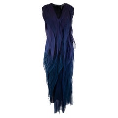 Pre-Loved Donna Karan Women's Ombre Ruffle Midi Dress