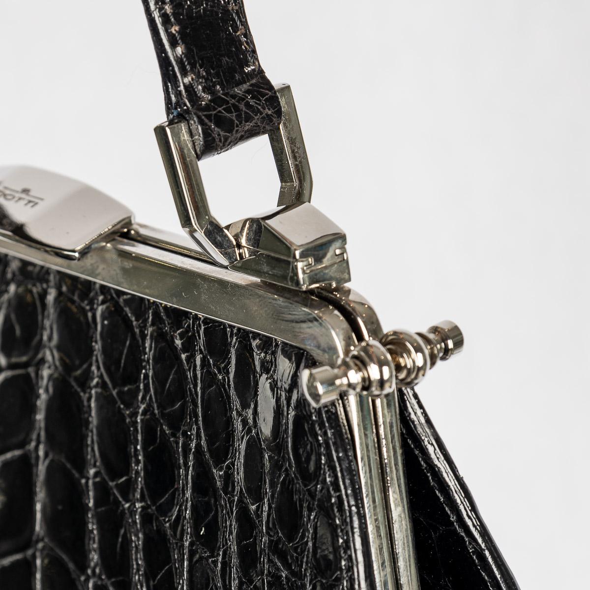 Pre - Loved Dotti Black Crocodile Leather Handbag c.2000 2
