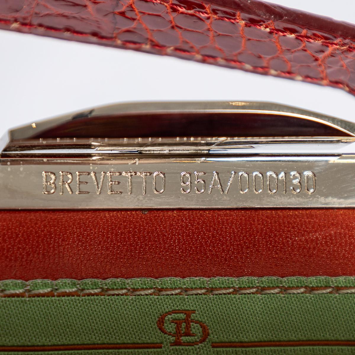 Pre - Loved Dotti Red Crocodile Leather Handbag c.2000 For Sale 5