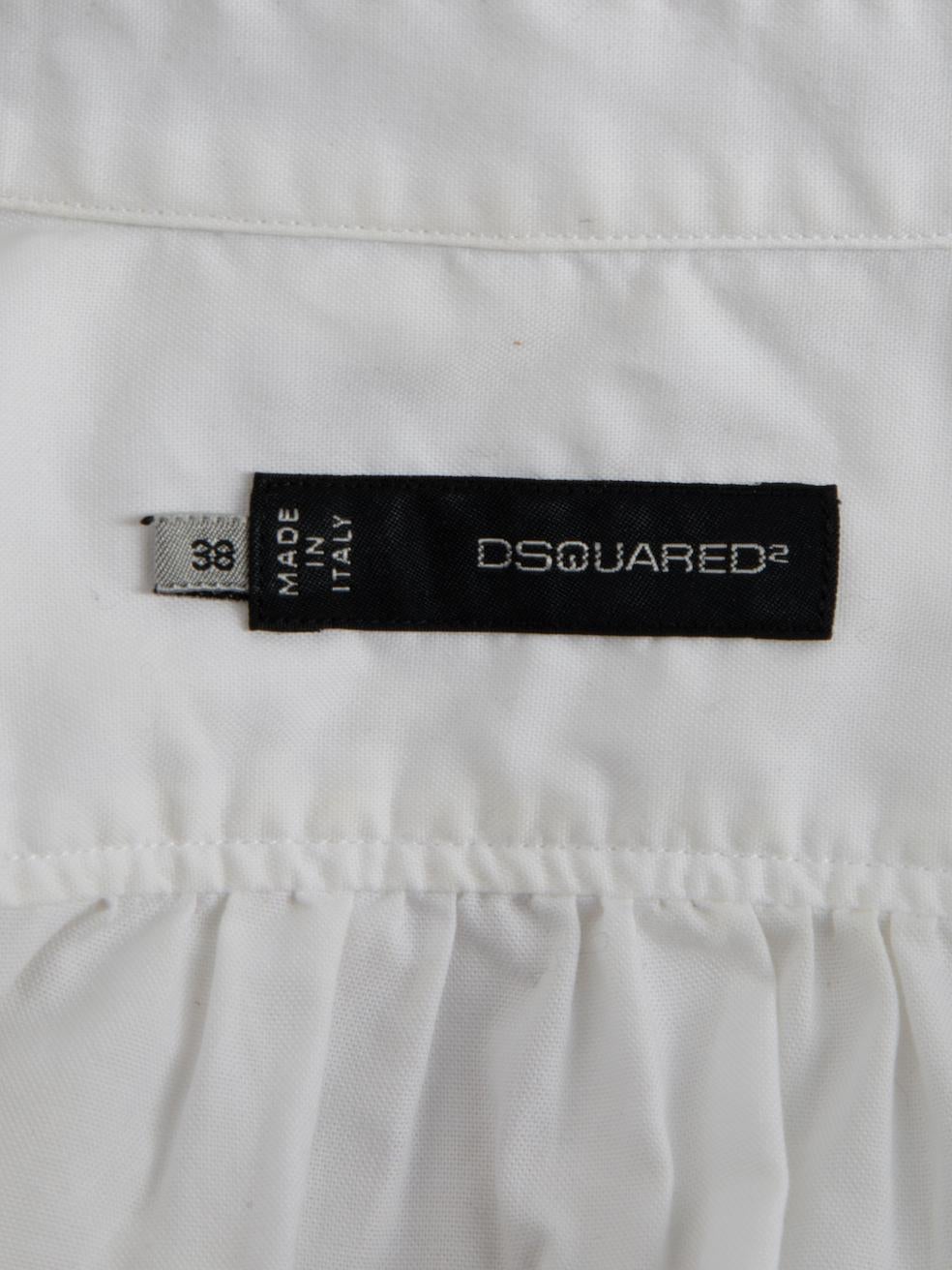 Pre-Loved Dsquared2 Women's White Chain Detail Button Up Shirt 1