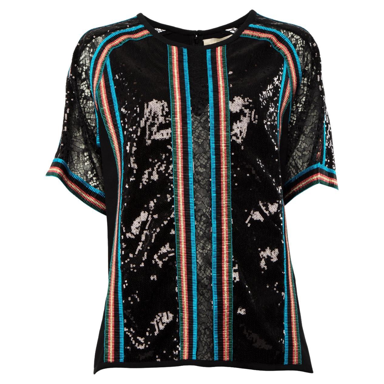 Pre-Loved Elie Saab Women's Sequin and Lace Detail Top