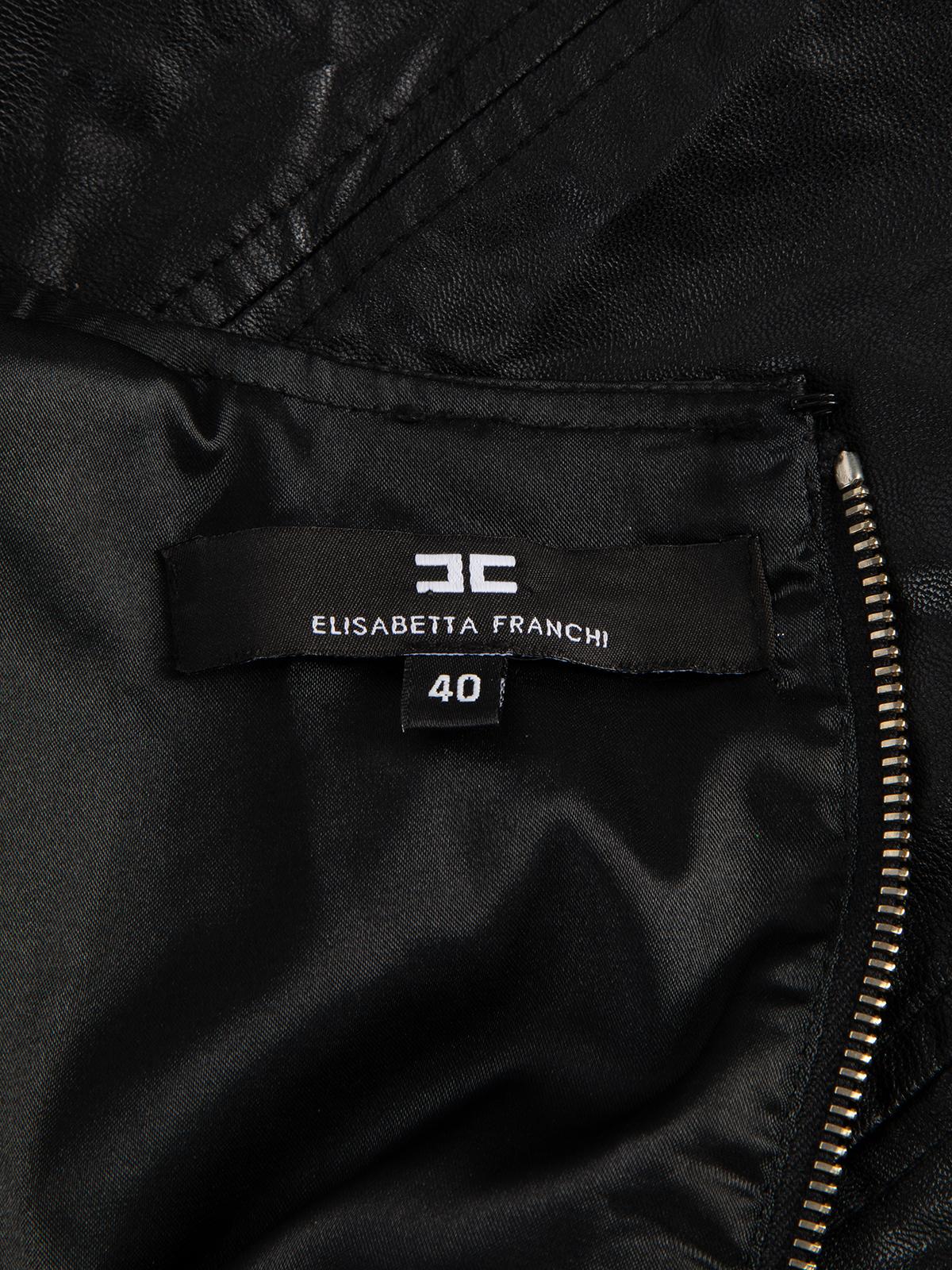 Pre-Loved Elisabetta Franchi Women's Black Knee Length Faux Leather Dress 1