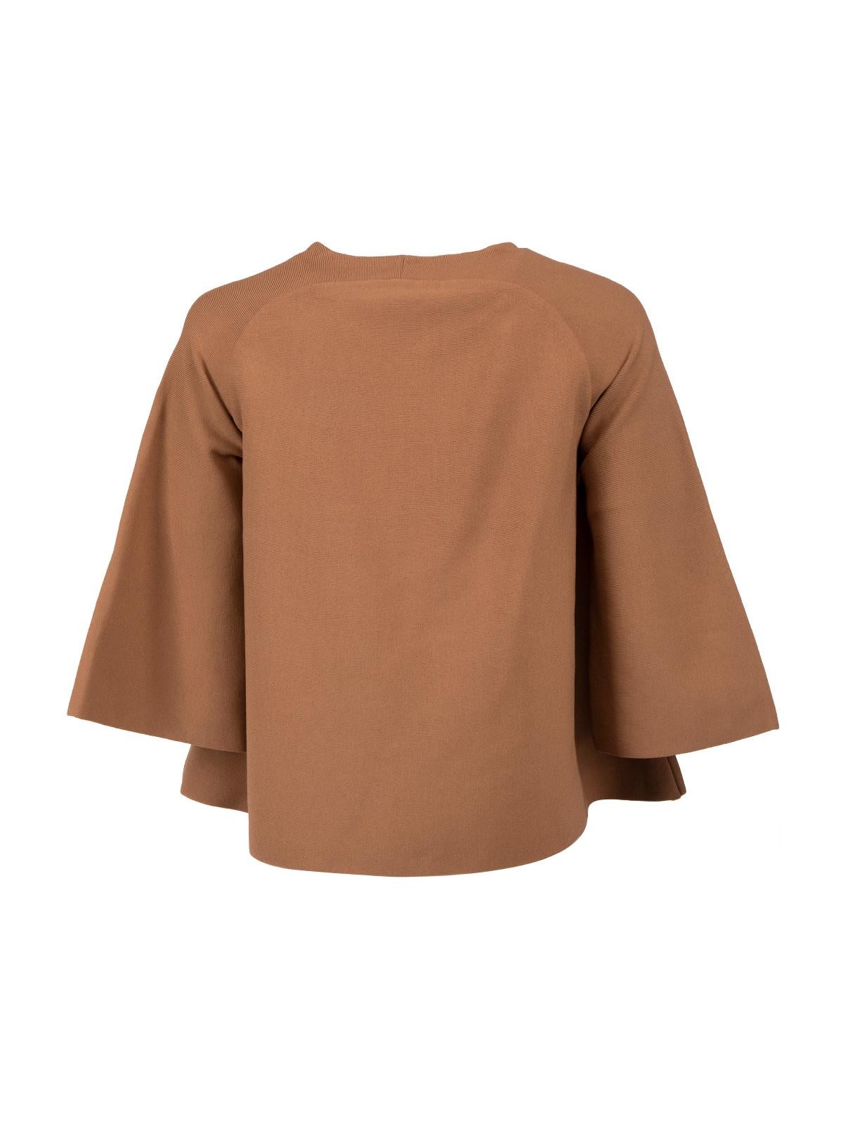 Pre-Loved Elisabetta Franchi Women's Brown Zip Up Sweater In Excellent Condition In London, GB