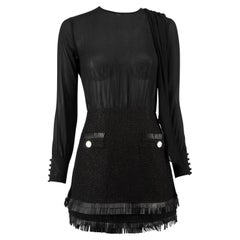 Pre-Loved Elisabetta Franchi Women's Long Sleeve Mesh Mini Dress