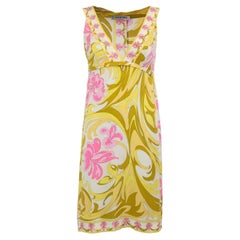 Pre-Loved Emilio Pucci Women's Floral Patterned Silk Sleeveless Dress