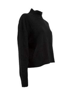 Pre-Loved Eric Bompard Women's Black Wool Turtleneck Cashmere Sweater