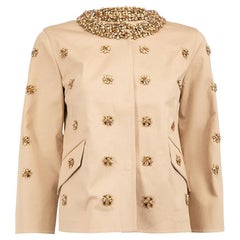 Pre-Loved Ermanno Scervino Women's Beige Bead Embellished Evening Jacket
