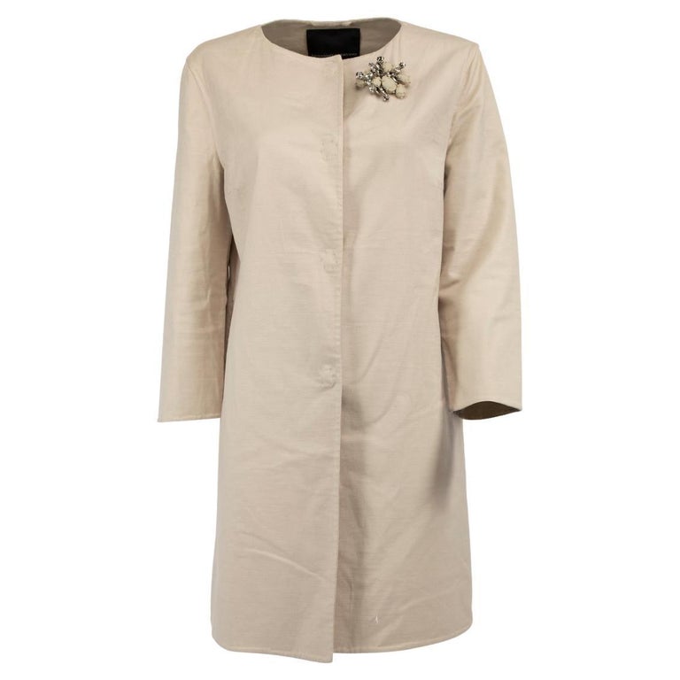 PreLoved Ermanno Scervino Women's Beige Cotton Longline Jacket with