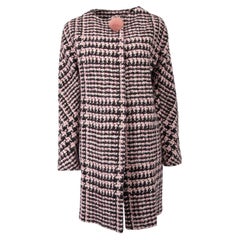 Manteau long en tweed rose et marron pour femme Ermanno Scervino, prélavé