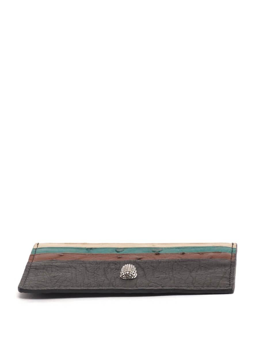 Pre-Loved Ethan K Women's Multicolor Ostrich Leather Card Holder In Good Condition In London, GB