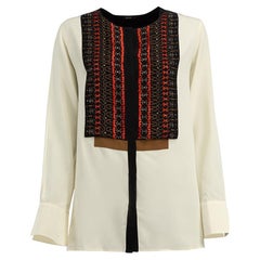 Pre-Loved Etro Women's Cream Bead Embellished Blouse