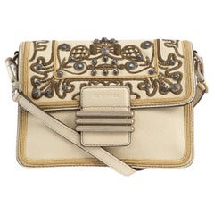 Pre-Loved Etro Women's Ecru Crossbody Bag with Ethnic Embroidery