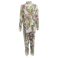 Pre-Loved Etro Women's Multicolour Floral Patterned Silk Shirt and Trouser Set