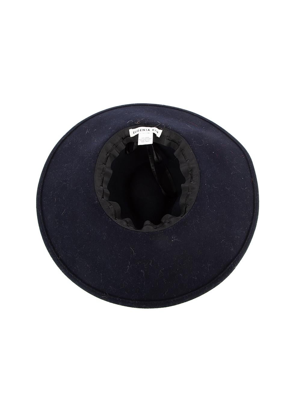 Pre-Loved Eugenia Kim Women's Navy Wide Brim Hat In Excellent Condition In London, GB
