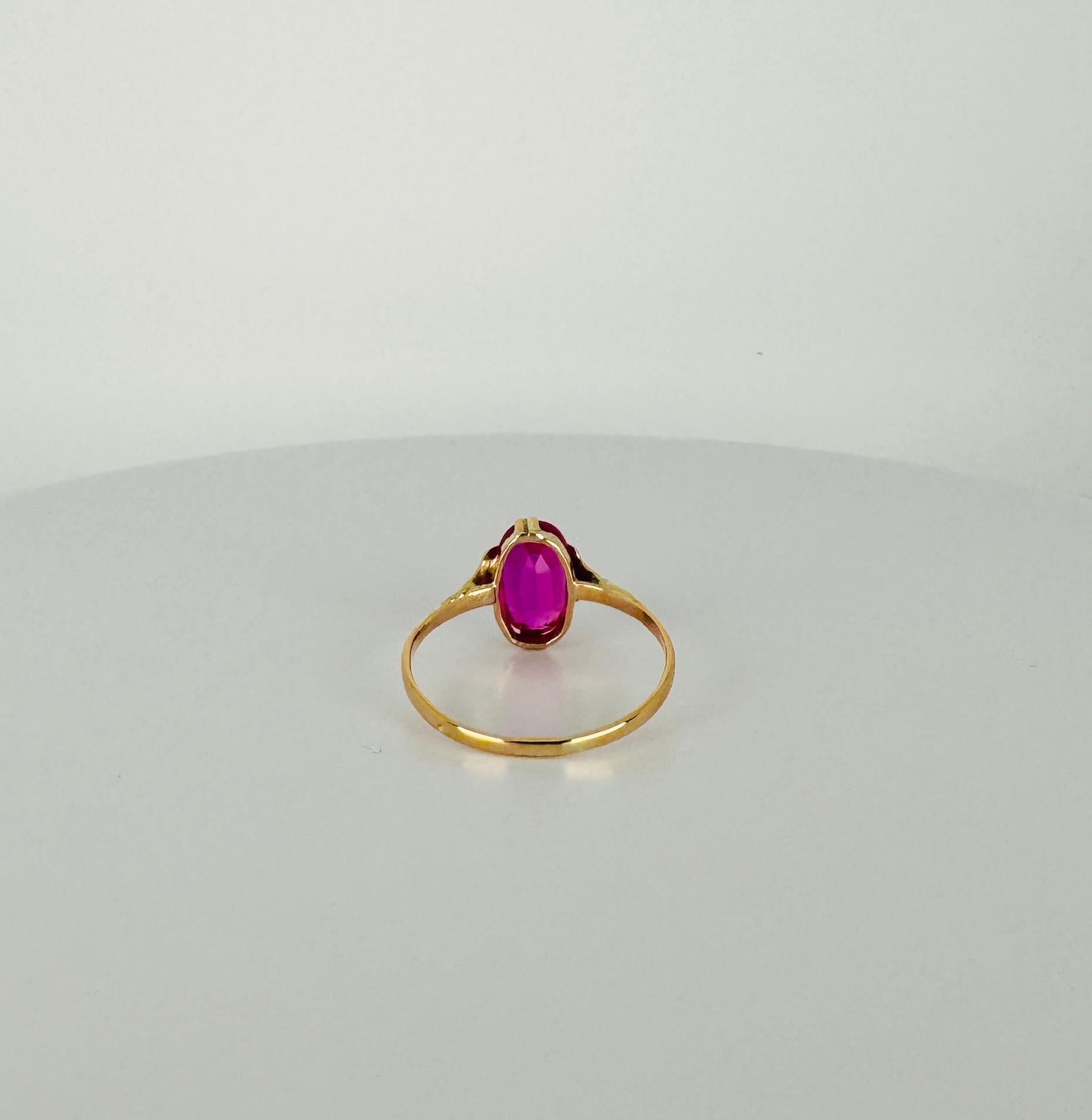 14k yellow gold ring 14 carat with oval pink sapphire of 1.76 carat 1