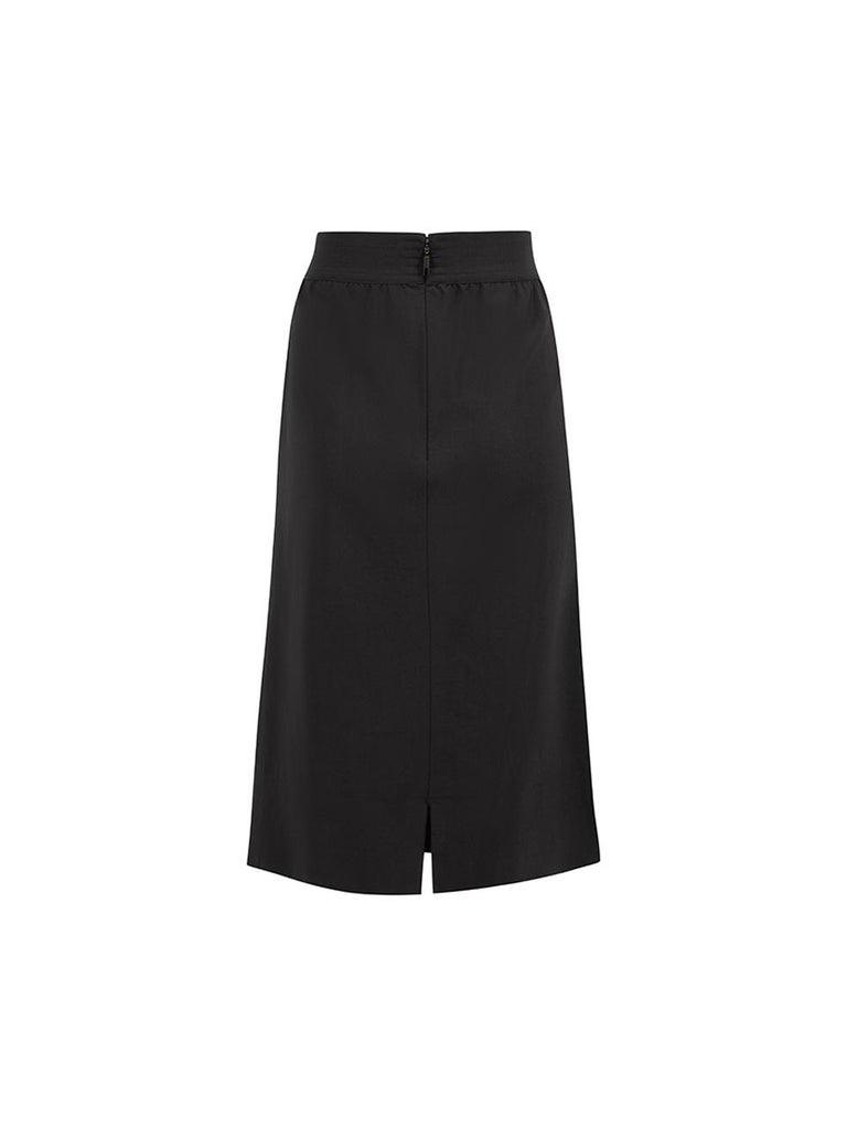 Fendi Black Virgin Wool Long Skirt