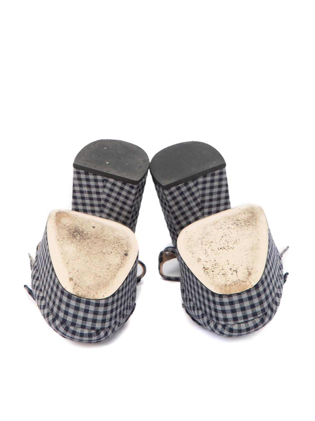 Pre-Loved Fendi Women's Gingham Vichy Promenade Moccasin Sandals 1