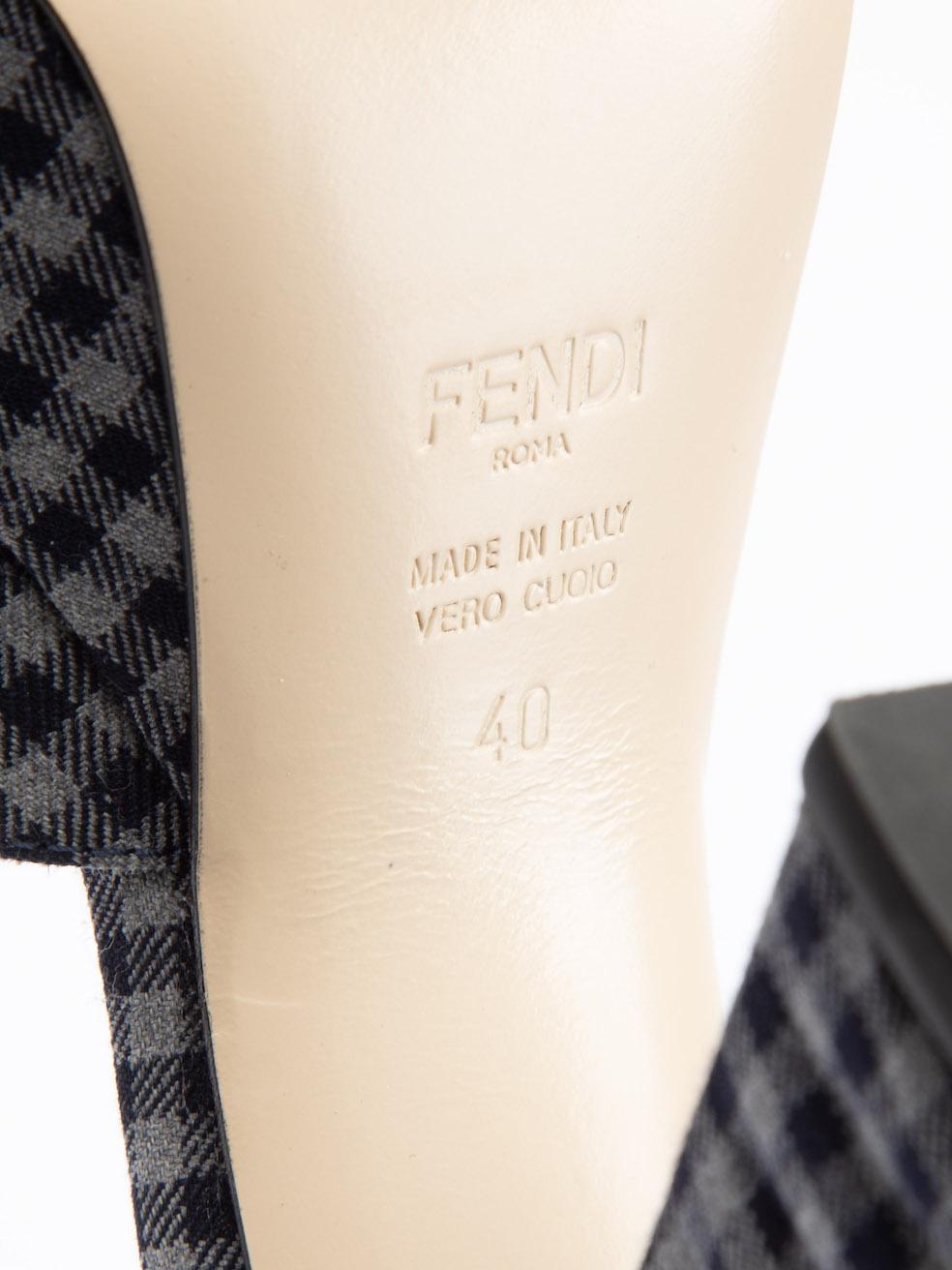 Pre-Loved Fendi Women's Gingham Vichy Promenade Moccasin Sandals 3