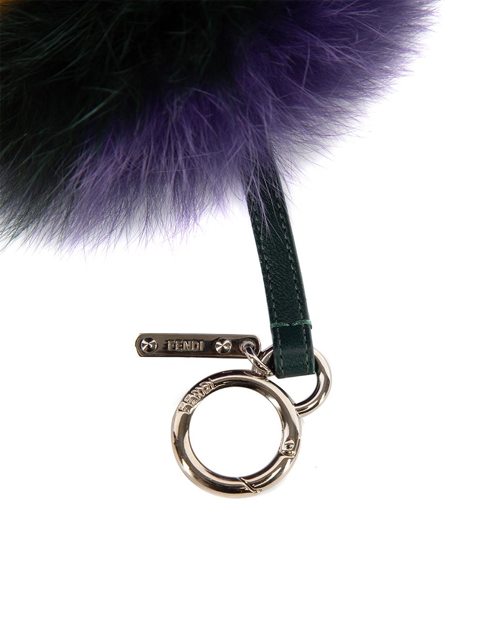 CONDITION is Very good. Hardly any visible wear to keyring is evident on this used Fendi designer resale item. This item includes the original dustbag. Details Multicolour Fox fur Pom pom Leather strap Silver tone clasp and FENDI tag Made in Italy