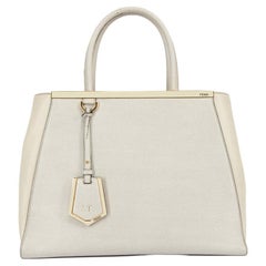 Pre-Loved Fendi Women's White Leather 2Jour Structured Top Handle Bag