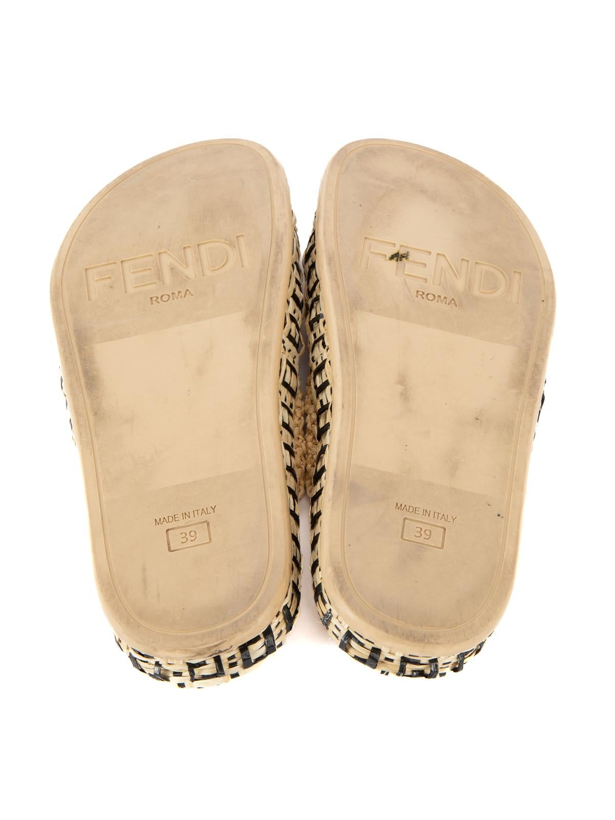 Pre-Loved Fendi Women's Woven Criss Cross Sandals In Excellent Condition In London, GB