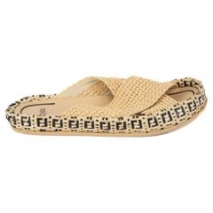 Pre-Loved Fendi Women's Woven Criss Cross Sandals